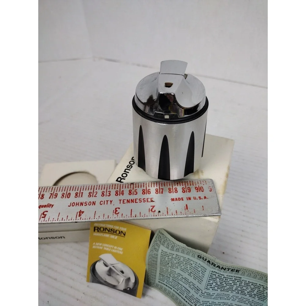 Ronson 1950's? Butane Lighter Fine TableDesk Varaflame MCM Art Deco MK2 Untested